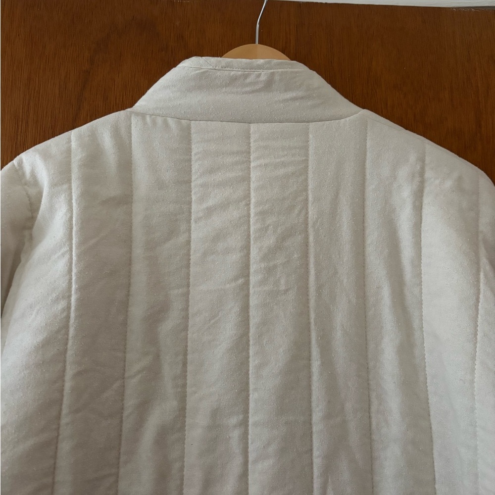 Ozma of California Silk Noil Quilted Jacket Cream - Picture 3 of 6